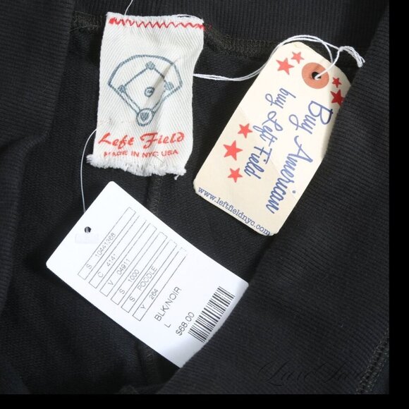 Left Field Unisex Black Poodle Embroidered Cropped Sweatpants Large NWT MSRP $68 - Picture 2 of 7